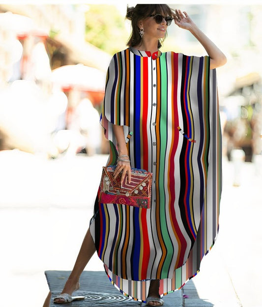 Easy Breezy Wide Dress -Stripes