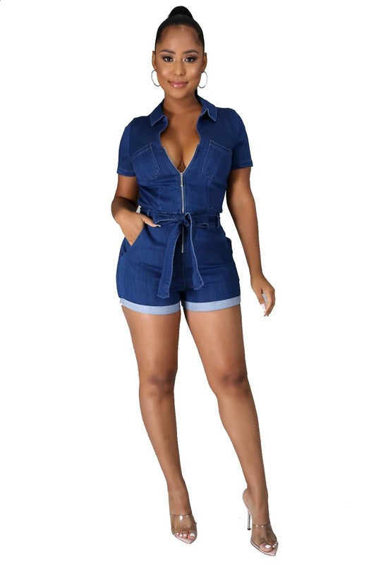 Ready For Brunch Denim Romper