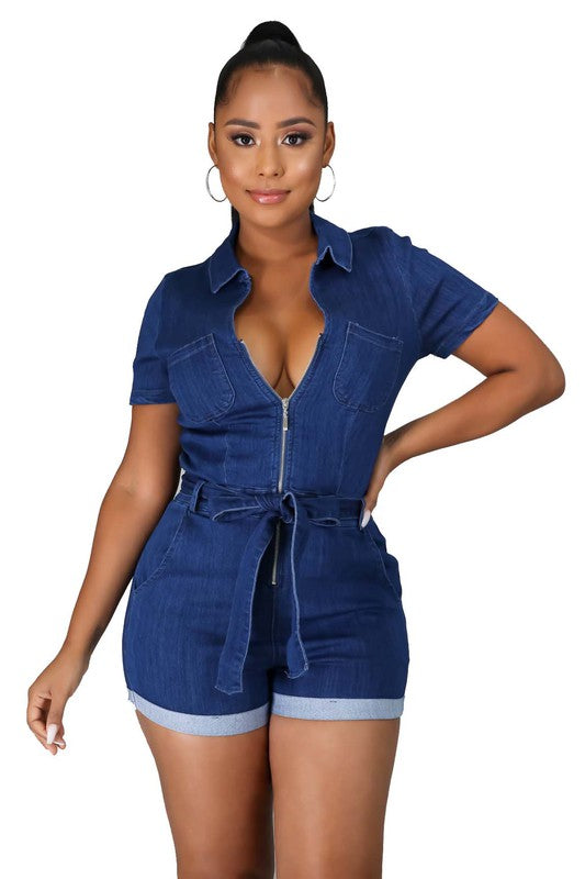 Ready For Brunch Denim Romper