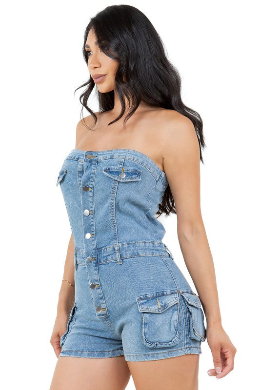 On Repeat Denim Romper