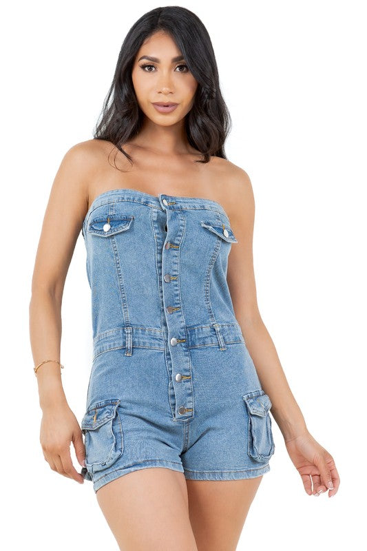 On Repeat Denim Romper