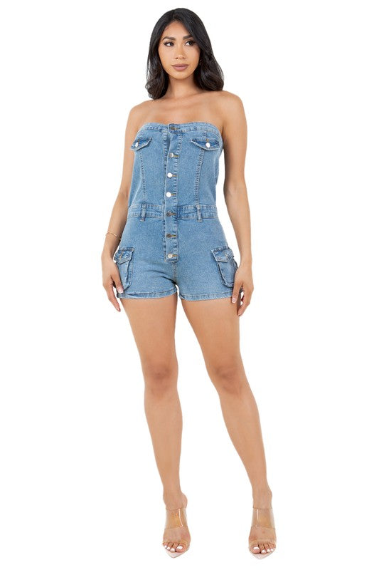 On Repeat Denim Romper